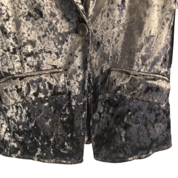 Bailey 44 Jump Cut Velvet Velour Jacket Blazer XS Silver Gray - Picture 5 of 9